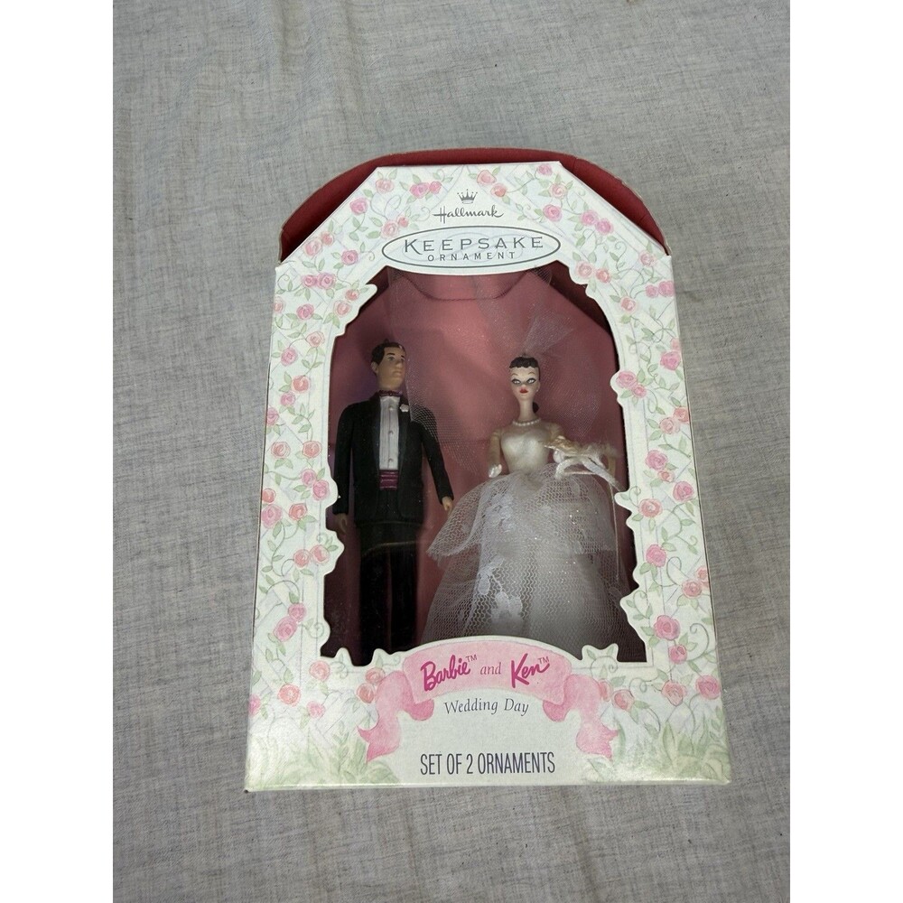 Vntg 1997 Hallmark Keepsake Barbie Ken Wedding Day Ornament Boxed or Cake Topper